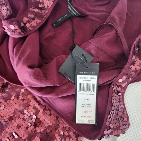 Bcbg maxazria sequins front slit v neck gown dress - Picture 11 of 16